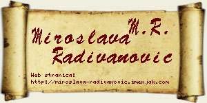 Miroslava Radivanović vizit kartica